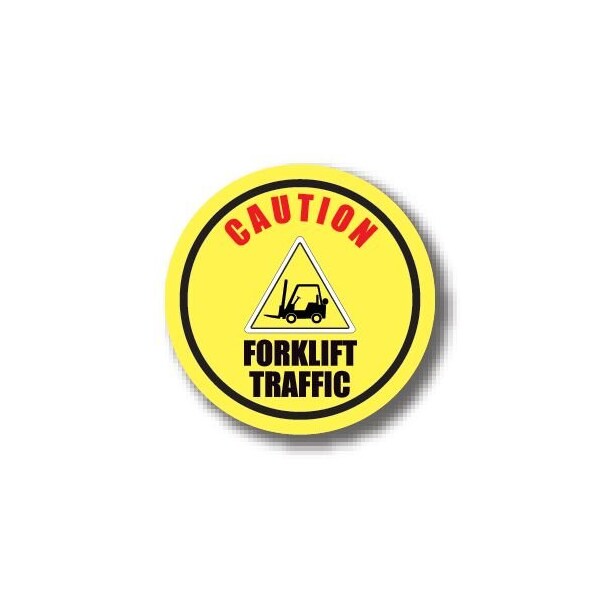 Ergomat 30in CIRCLE SIGNS - CAUTION FORKLIFT TRAFFIC DSV-SIGN 900 #3076 -UEN - main